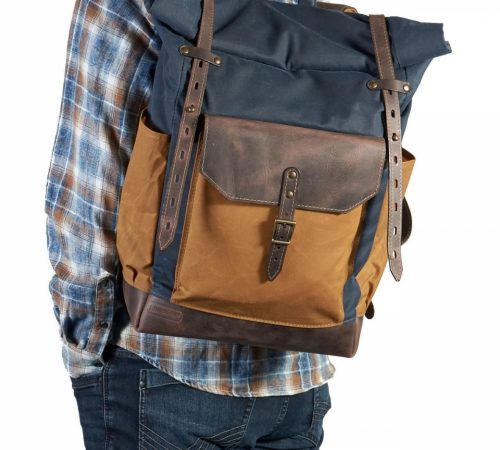 InnesBags_04_Navy-blue-yellow-Roll-top-backpack-with-canvas-pocket