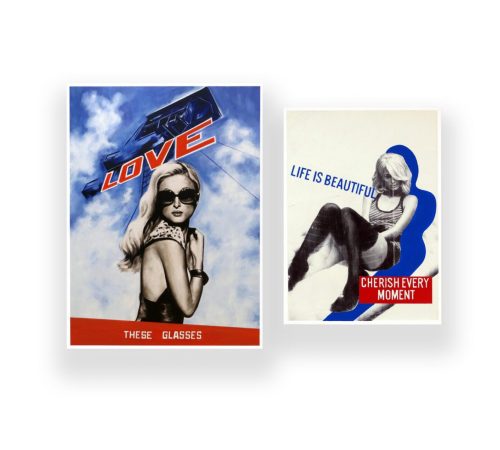 Marcel-Malis_17_Love-these-glasses-olej-na-platne-110-x-80-2013-Life-is-beatiful-xerox-transfer-a-olej-na-platne-90-x-65-2013
