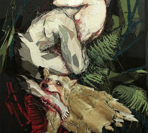 Vlasta-Zakova_02_VolnaTvorba_SiZamilovanaDoSvojhoDvojcata_2014_190x120_textil-rucna-vysivkadigitalneTkaniekozusina