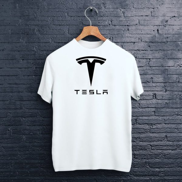 biele tričko logo tesla