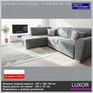 Luxor sedačka rohová sivá