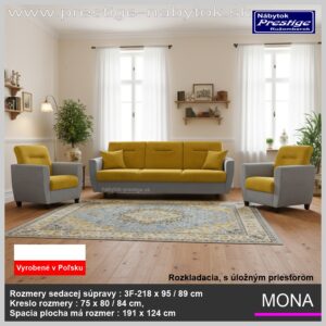 Mona sedacia súprava žltá
