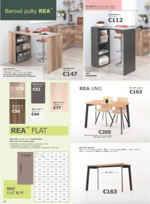 Rea Ava 16 kuchynské stoly