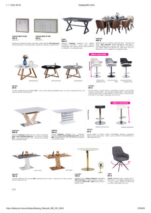 279 Jedálenské stoly a stoličky Kondela