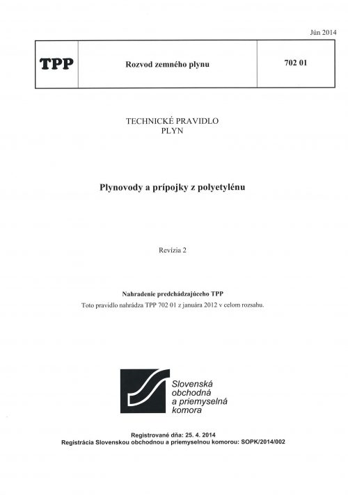 TPP 702 01 - Plynovody a prípojky z PE
