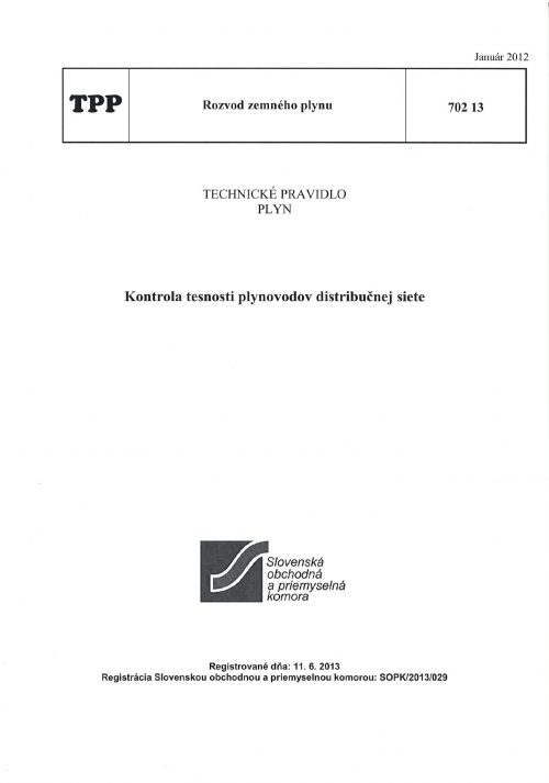 TPP 702 13 - Kontrola tesnosti plynovodov distribučnej siete