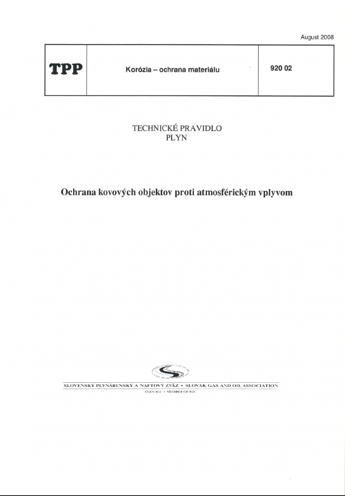 TPP 920 02 - Ochrana kovových objektov proti atmosférickým vplyvom